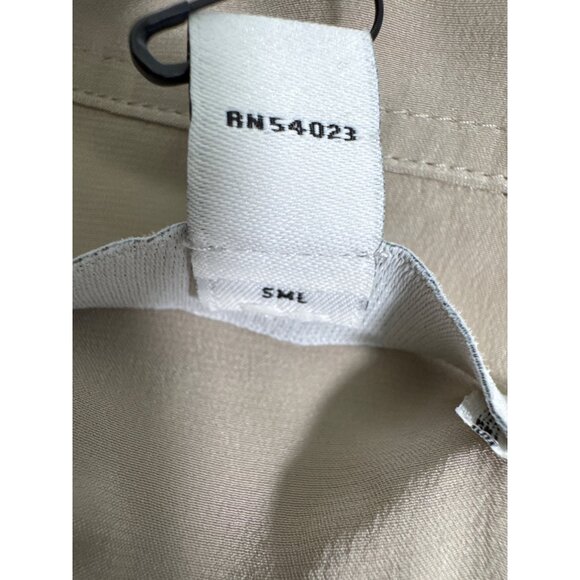 Banana Republic Womens S Silk Beige Button-Up Shirt Blouse Office - Picture 9 of 14